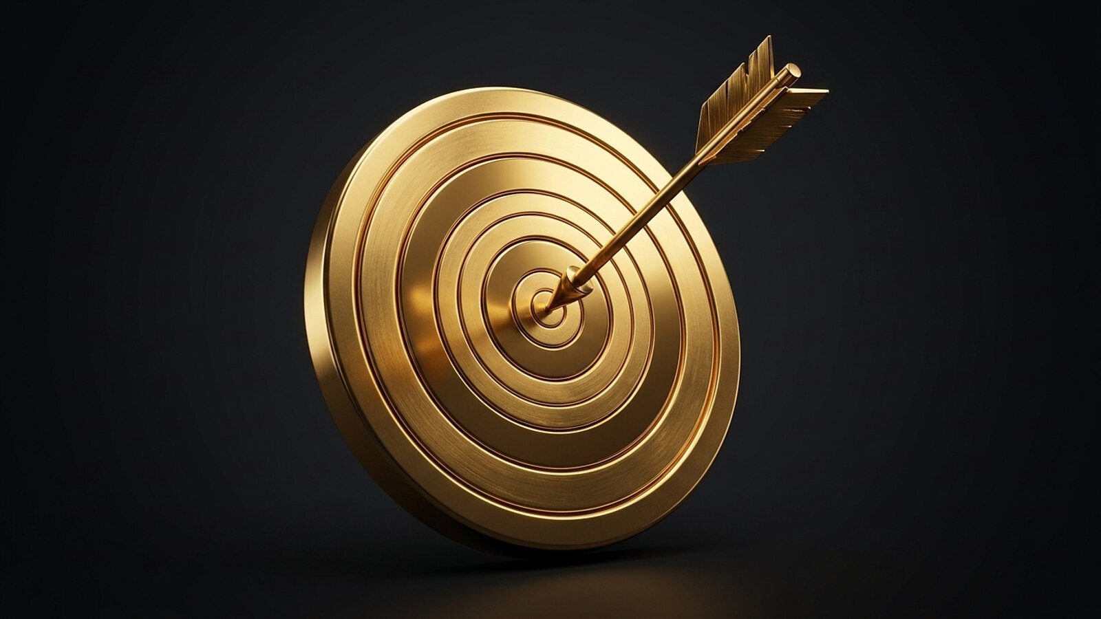 Ilustração de um alvo dourado com gráfico de crescimento representando a escolha de produtos